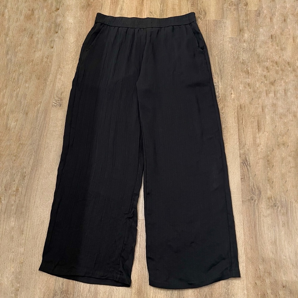 Halara Black Wide Leg Flowy Pants High‎ Waisted Elastic Waist XL Tall